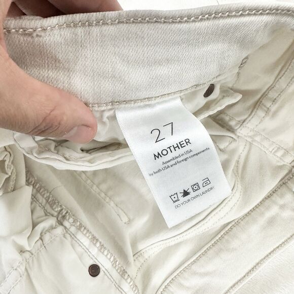 MOTHER THE MID RISE DAZZLER CROP FRAY Cream Puffs Size 27 - Picture 14 of 15